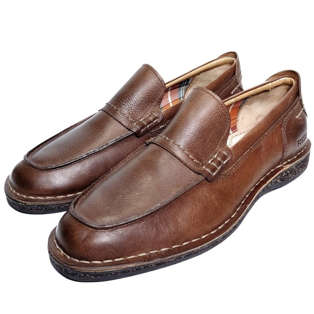 Fossil Brown Slip On Loafer EXCELLENT Sz 9 - Picture 4 of 12